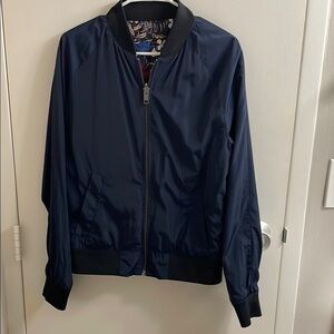 Reversible Navy Blue Bomber Jacket